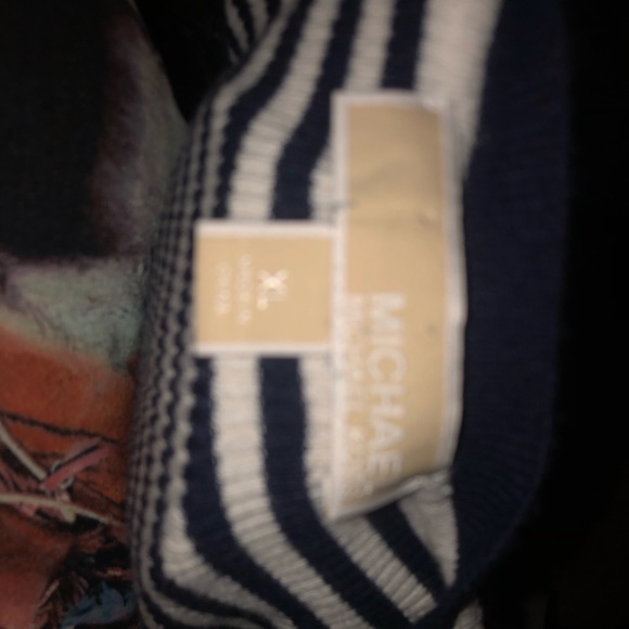 Micheal Khors striped navy blue and white sweater - Picture 3 of 4